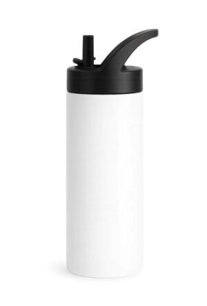 16 oz White Stainless Steel Kids Tumbler with Sippy Lid