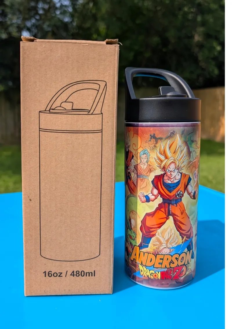 16 oz White Stainless Steel Kids Tumbler with Sippy Lid - Image 7